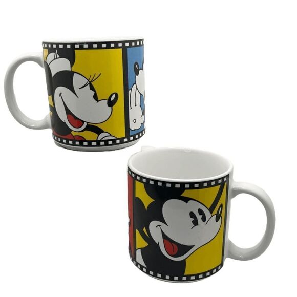 Disney Mickey and Minnie Mouse Vintage Film Reel Collectible Mugs‎ Made in Japan - Picture 1 of 5